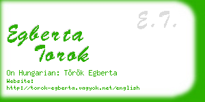 egberta torok business card
